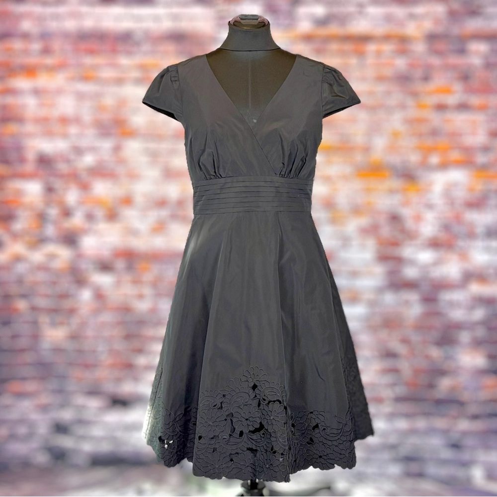 BCBGMaxAzria Black Cocktail/Prom Dress with Lace Hem